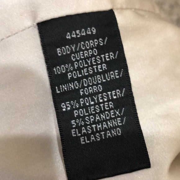 Monique Lhullier Midi Dress Size 12 Champagne Beige Silver Sequin Strapless Gown - Picture 5 of 9